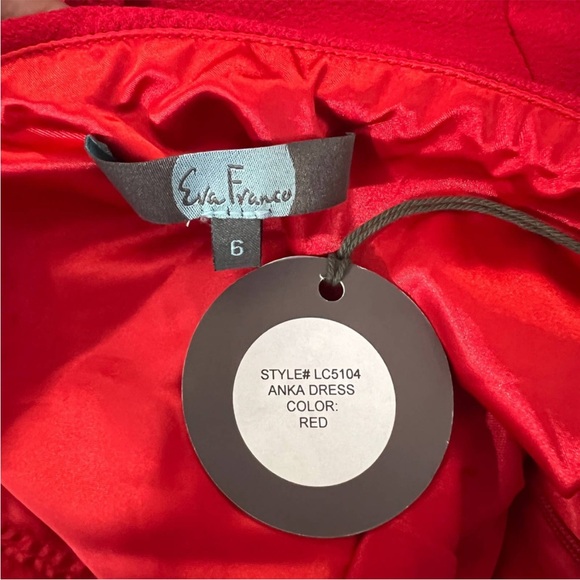 Eva Franco Anka Dress in Red Strapless Tulip Hem Evening Wear Size 6 NWT - Picture 8 of 11